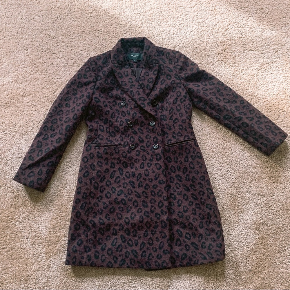Ann Taylor Womens Leopard Print Pea Coat